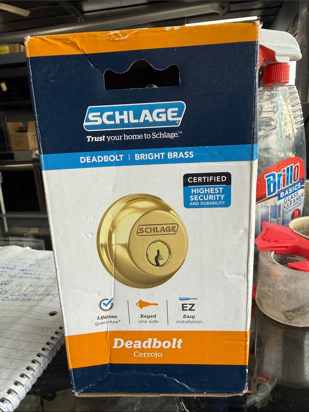 Schlage Bright Brass Deadbolt - Bright Brass